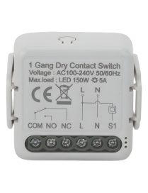 Módulo Switch Relé / Contacto Seco / 100-240V CA / 5A / 150W LED / Zig