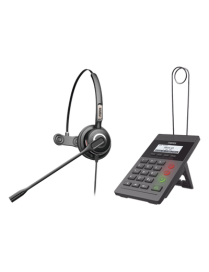 Kit de Call Center / Teléfono IP PoE / Pantalla 128x48 / 2 Puertos Eth