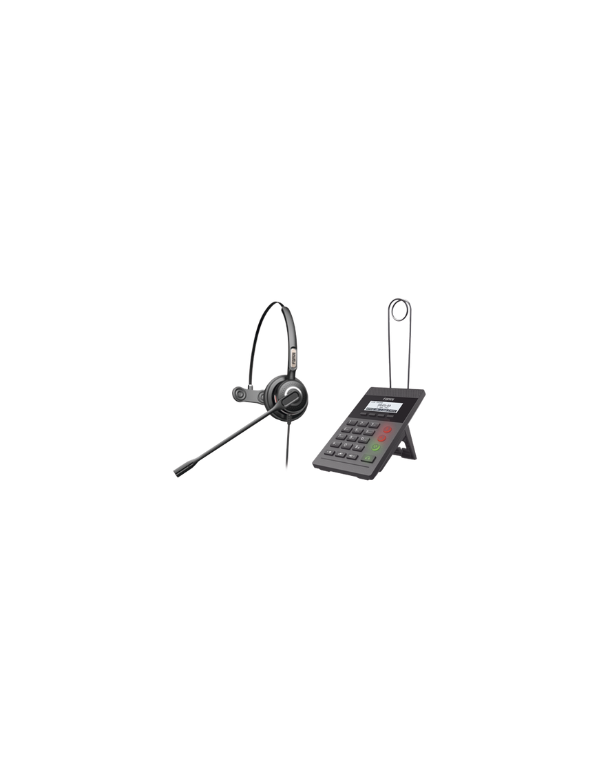 Kit de Call Center / Teléfono IP PoE / Pantalla 128x48 / 2 Puertos Eth