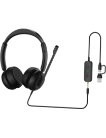Diadema / Auricular con Cable / USB-C USB-A 3.5mm / Micrófono AI ENC /