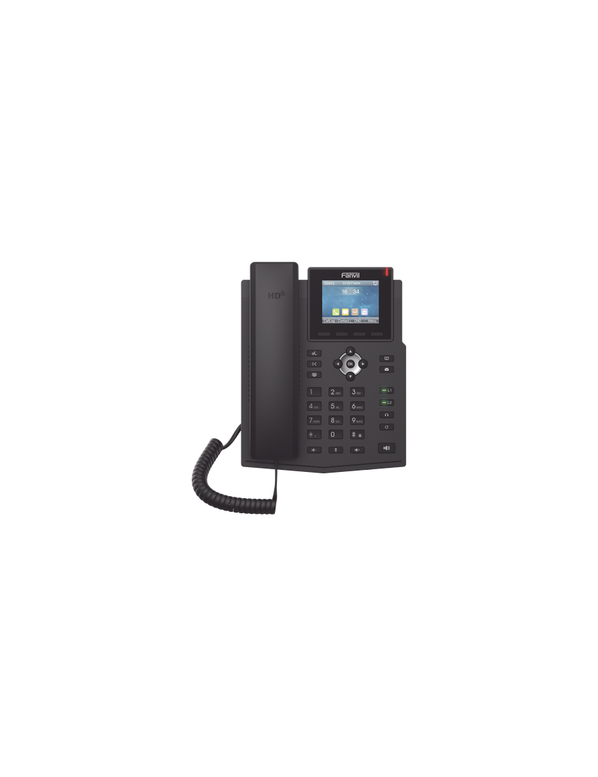Teléfono IP empresarial para 4 líneas SIP con pantalla LCD de 2.8 pulg